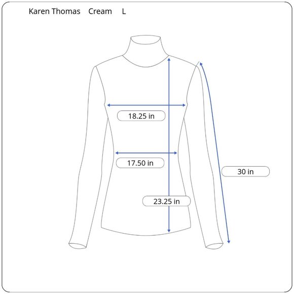 New Karen Thomas Wool & Cashmere Women's Size L Cream Asymmetric Mock Sweater - Picture 3 of 7